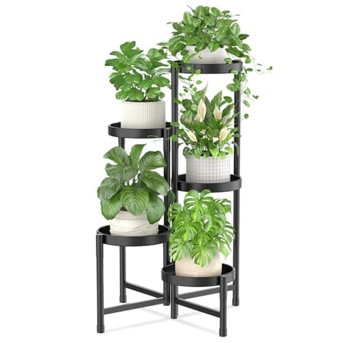 iDavosic.ly 5 Tier Metal Corner Plant Stand, folding